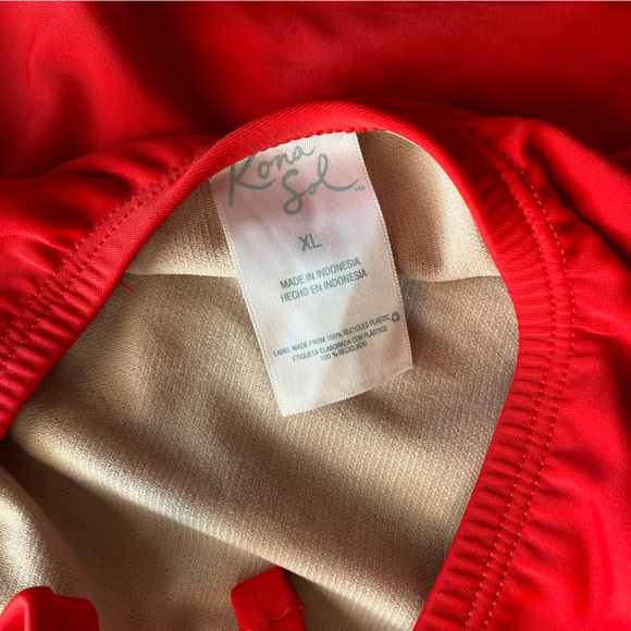 Kona Sol One Piece Button Embellished Tie Back One Piece Swimsuit - Picture 5 of 9